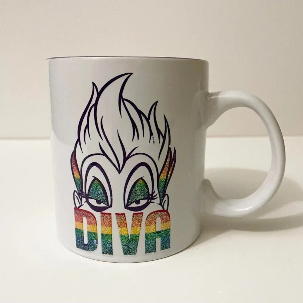 Disney Ursula Diva Mug Cup Coffee 20 Oz Rainbow  The Little Mermaid Villain Flaw